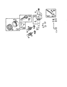 Crankshaft/Piston Diagram and Parts List for 124800-124899 3201-3246 Briggs and Stratton Engine